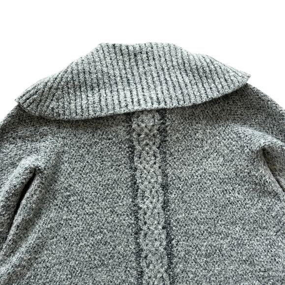 Angel‎ Of The North Wool Cable Knit Sweater Med Gray Cabincore Fair Isle Cozy - Picture 7 of 14